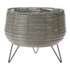 KOOPMAN Light Grey Basket Planter With Legs 23cm -Plantify Shop 1228063